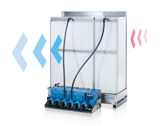 Condair ME provides evaporative cooling to an air handling unit Condair ME provides evaporative cooling to an air handling unit